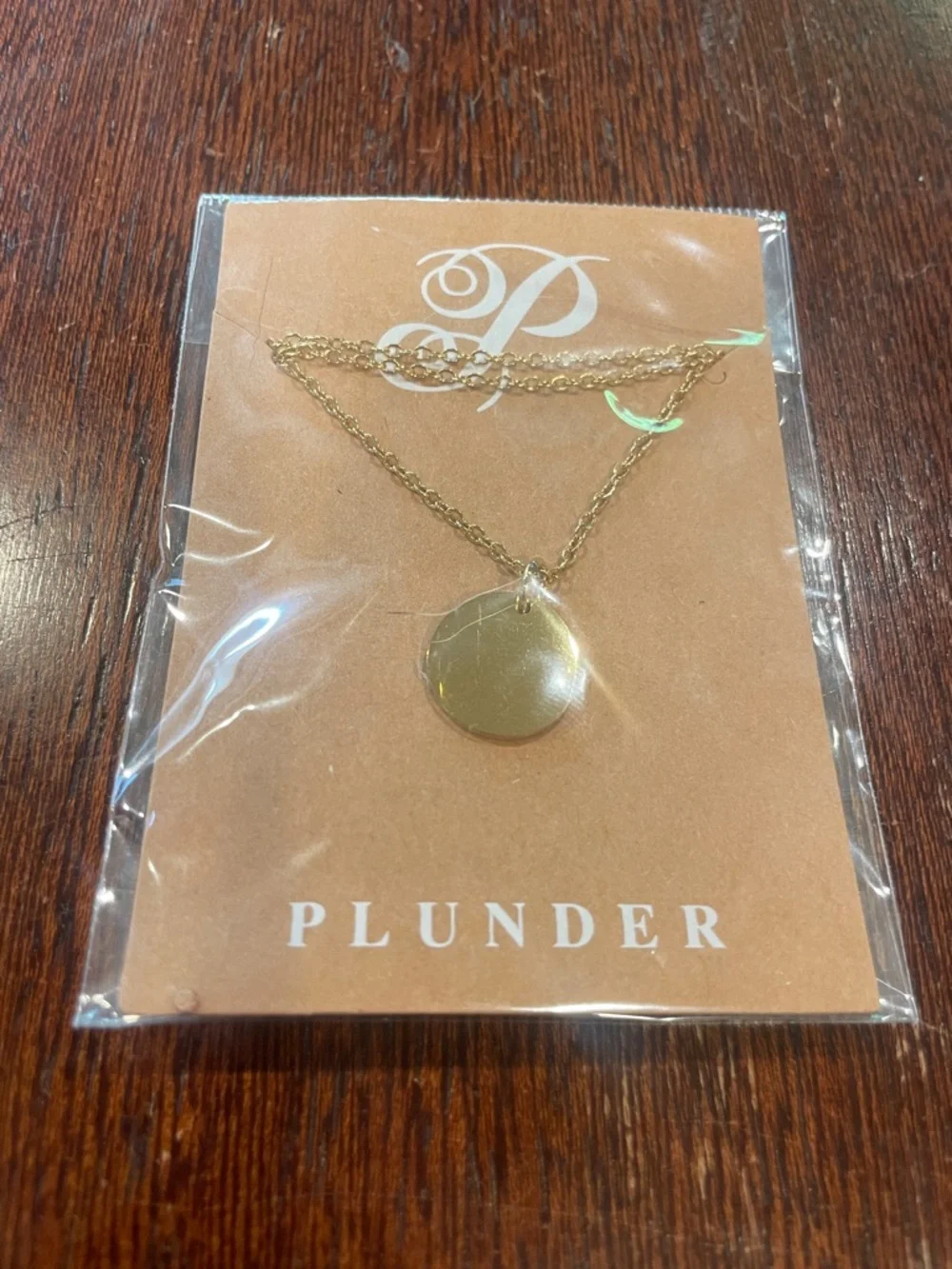 Plunder Gold-Tone Pendant Necklace Set. Lot of 3 Puzzle Square Round. 18+3” NWOT - Picture 4 of 7